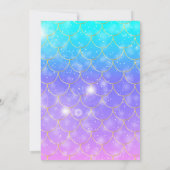 マジカル金ゴールドパープルマーメイドテール誕生日招待状 招待状 (裏面)