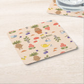 マジカル開花マンドレークパターン スクエアペーパーコースター (アングル)