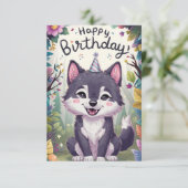 マジカル魅力的ウルフデジタル誕生日 カード (スタンド正面)