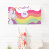 マジカル鮮やかレインボーユニコーン誕生日 横断幕 (インサイチュ)