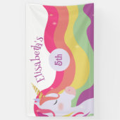 マジカル鮮やかレインボーユニコーン誕生日 横断幕 (縦)