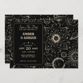 マジカル アストロジー ボーホー セレストリアル ウェディング セーブザデート (正面/裏面)