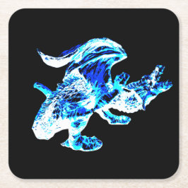 マジカル アークティック ドラゴン アート ファンタジー ゲーム インスパイアード スクエアペーパーコースター