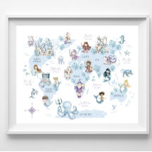 マジカル シー ワールド, 人魚, ナイト, 世界地図