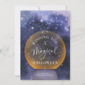マジカル ハロウィン 天体 ホリデー グリーティング カード (正面)