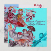 マジカル フォレット,ブルーリボン ベイビーボーイ シャワー 招待状 (正面/裏面)