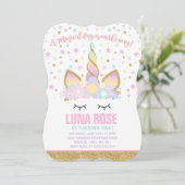 マジカル·ユニコーン·誕生日·招待状·ユニコーン·パーティー 招待状 (スタンド正面)