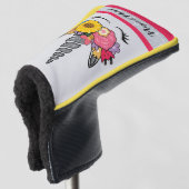 マジカルAFユニコーンシルバーグリッターフラワークラウン ゴルフヘッドカバー (3/4 正面)