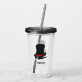 マジシャスハットと魔法ウォンドパーソナライズされた アクリルタンブラー (裏面)