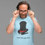 マジシャスハットと魔法ウォンドパーソナライズされた Tシャツ<br><div class="desc">名前またはカスタムメッセージを追加しパーソナライズされたて、任意の年齢のマジシャンに最適なギフトを作成する。このグラフィックティーは、魔術師の帽子の黒と赤、魔法の杖の黒と白、グラフィックの下に名前を付けたリアルなスタイルイラストレーションを持っている。</div>