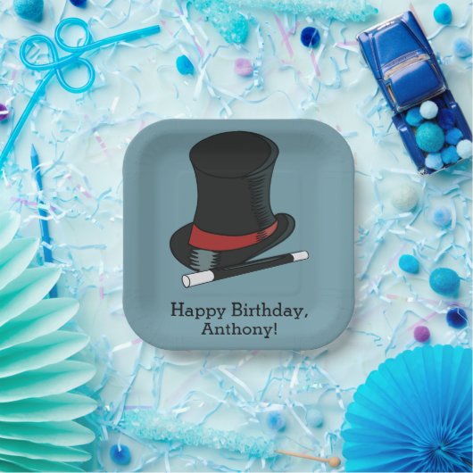 マジシャスハット魔法ショーバースデーパーティー ペーパープレート (パーティー)