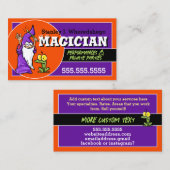 マジシャンおもしろいイリュシオニスト魔法パーティー実行者 名刺 (正面/裏面)