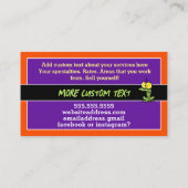 マジシャンおもしろいイリュシオニスト魔法パーティー実行者 名刺 (裏面)