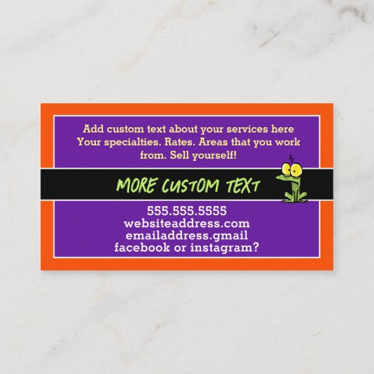 マジシャンおもしろいイリュシオニスト魔法パーティー実行者 名刺 (裏面)