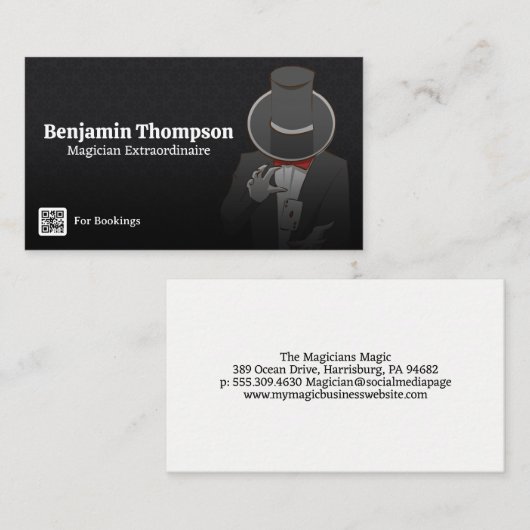マジシャンでカードトリックを実行 名刺 (正面/裏面)