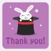 マジシャンのウサギ魔法はパーティーを感謝してい表示する スクエアシール (正面)