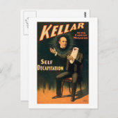 マジシャンのケラー – 自己斬首 – ヴィンテージ ポストカード (正面/裏面)