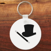 マジシャンのトップハットと魔法の杖 キーホルダー (正面)