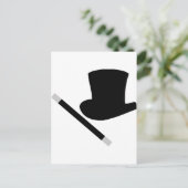 マジシャンのトップハットと魔法の杖 ポストカード (スタンド正面)