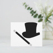 マジシャンのトップハットと魔法の杖 ポストカード (スタンド正面)