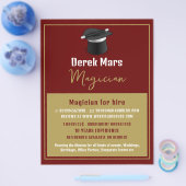 マジシャンの帽子と杖、マジシャン広告ズ チラシ (シングル)