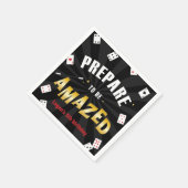 マジシャンの誕生日、任意の年齢に驚く準備 スタンダードカクテルナプキン (角)