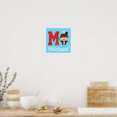 マジシャンのM文字 ウサギ 子供部屋のインテリア ポスター (キッチン)