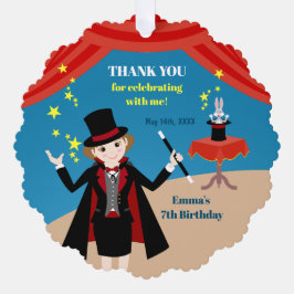 マジシャンガールショーバースデーパーティー オーナメントカード