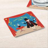 マジシャンガールショーバースデーパーティー スクエアペーパーコースター (アングル)