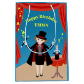 マジシャンガールショーバースデーパーティー ミディアムペーパーバッグ (正面)