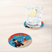 マジシャンガールショーバースデーパーティー ラウンドペーパーコースター (インサイチュ)