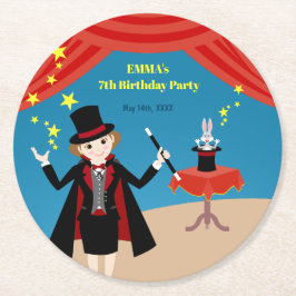 マジシャンガールショーバースデーパーティー ラウンドペーパーコースター
