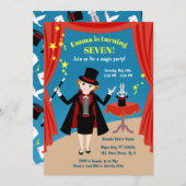 マジシャンガールショーバースデーパーティー 招待状 (正面/裏面)