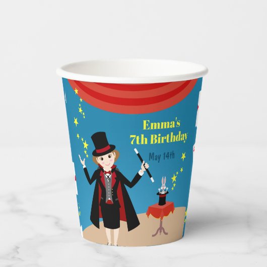 マジシャンガールショーバースデーパーティー 紙コップ (正面)