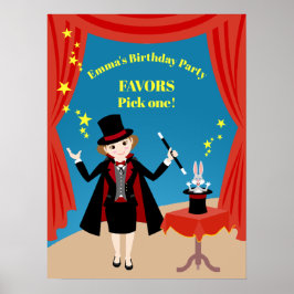 マジシャンガールショー誕生日パーティー ポスター