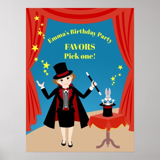 マジシャンガールショー誕生日パーティー ポスター (正面)