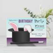 マジシャンズハット – 子供の誕生日パーティの招待状 招待状 (スタンド正面)