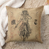 マジシャンタロットカードアートモノグラム装飾用クッション クッション (ブランケット)