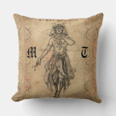 マジシャンタロットカードアートモノグラム装飾用クッション クッション (正面)