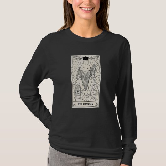 マジシャンタロットカードオカルト信仰オリー魔術 Tシャツ (正面)