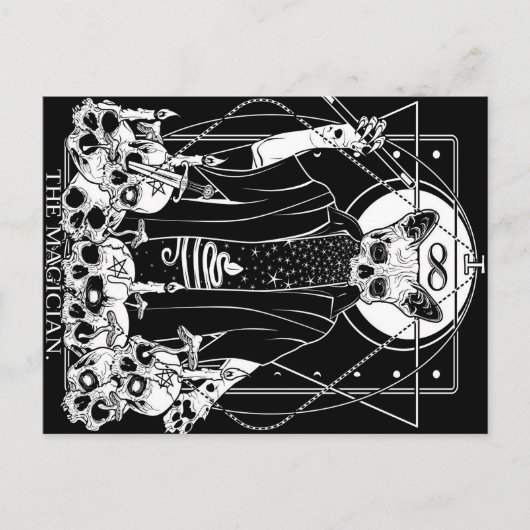 マジシャンタロットカード |かわいい猫デザイン シーズンポストカード (正面)