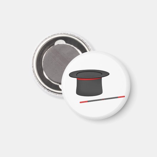 マジシャントップハットと魔法杖 マグネット (正面/裏面)