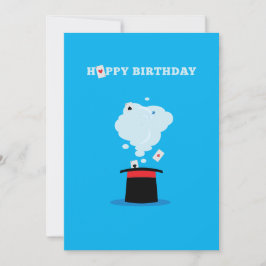 マジシャントップハット&トランプ誕生日 招待状