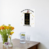 マジシャンハットスペリング算術金ゴールド星 箔ポスター (レイダウン (キッチン))