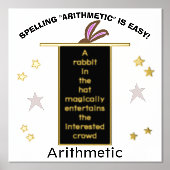 マジシャンハットスペリング算術金ゴールド星 箔ポスター (正面)