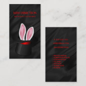 マジシャンハットラビット魔法トップハットサテン 名刺 (正面/裏面)