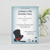 マジシャンハット魔法ショーオールドキッズパーティー 招待状 (スタンド正面)