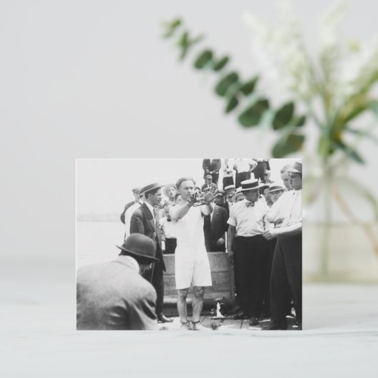 マジシャンハリーホーディーニオーバーボードボックスエスケープ1912 ポストカード (スタンド正面)