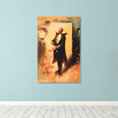 マジシャンバラをハットポスターから引き出す キャンバスプリント (インサイチュ (ウッドフロア))