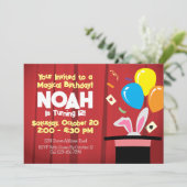 マジシャンバースデーパーティー招待状 – トップハット&ラビット 招待状 (スタンド正面)